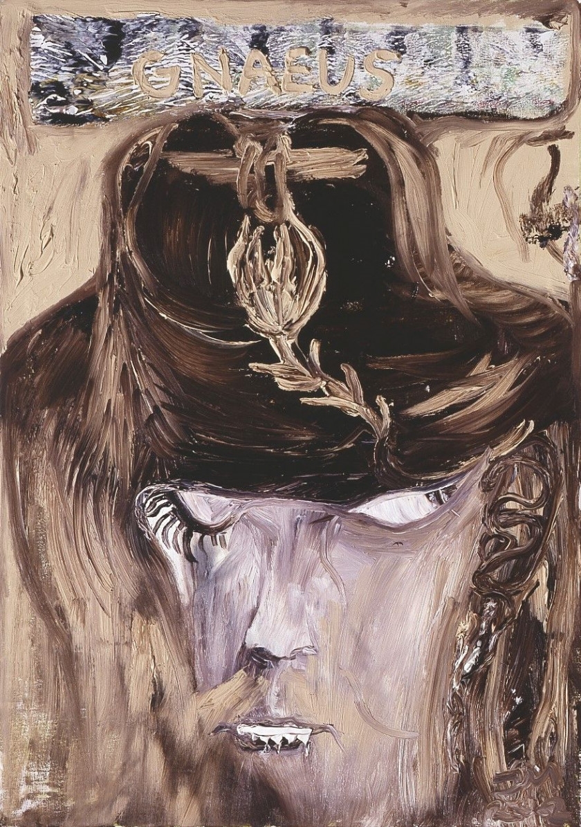Artwork by Jonathan Meese, Gnaeus de Large (in bräunlicher Bärenmilch), Made of Oil on canvas