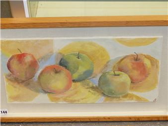 FRANCESCA SHAKESPEARE. CONTEMPORARY. ARR. APPLES ON YELLOW CIRCLES - Francesca Shakespeare