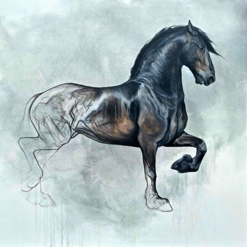 Artwork by Weronika Formejster, Shadow line, Made of Oil, Canvas,