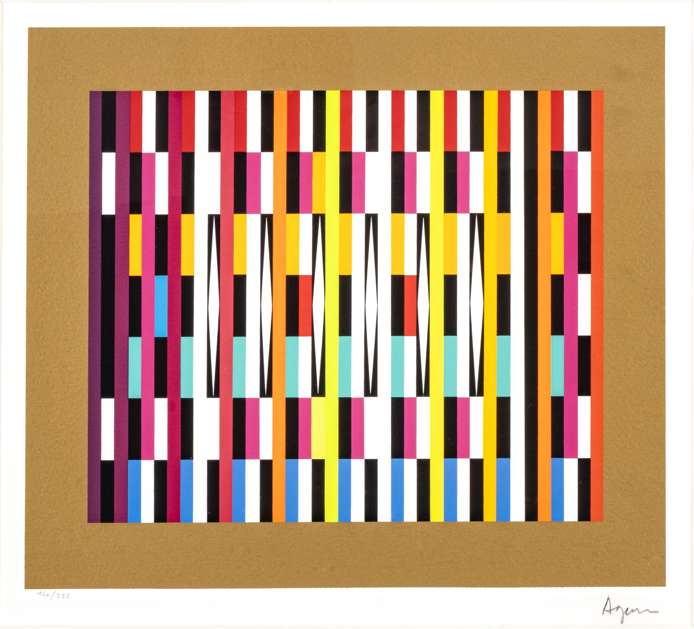 Yaacov Agam (Israeli, 1928) Screenprints In Colors, On Wove Paper, Pointed Rhythm, H 9.325'' W 11.125'' by Yaacov Agam
