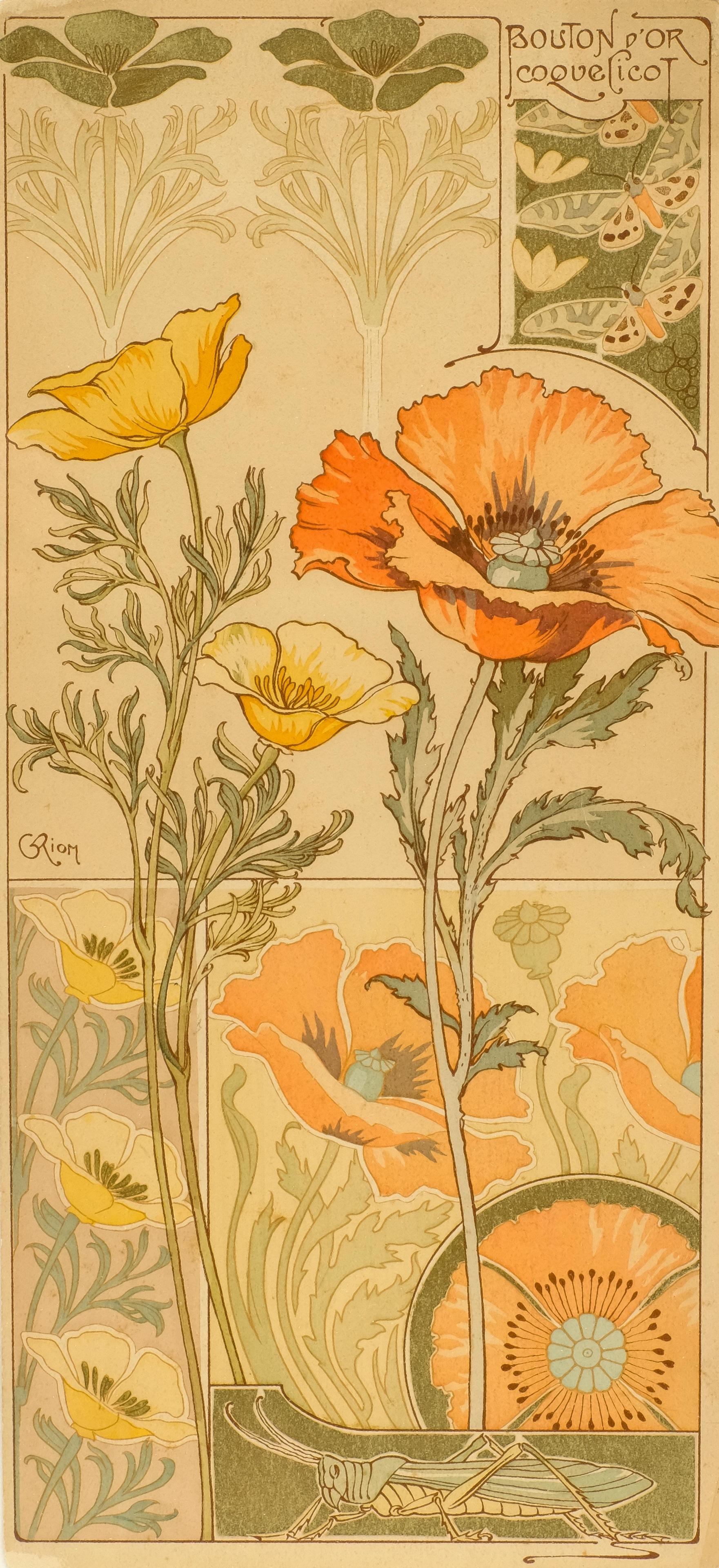 Georges Riom | [ART NOUVEAU] – RIOM, G. (Georges) (1877-1969). “Mimosa ...
