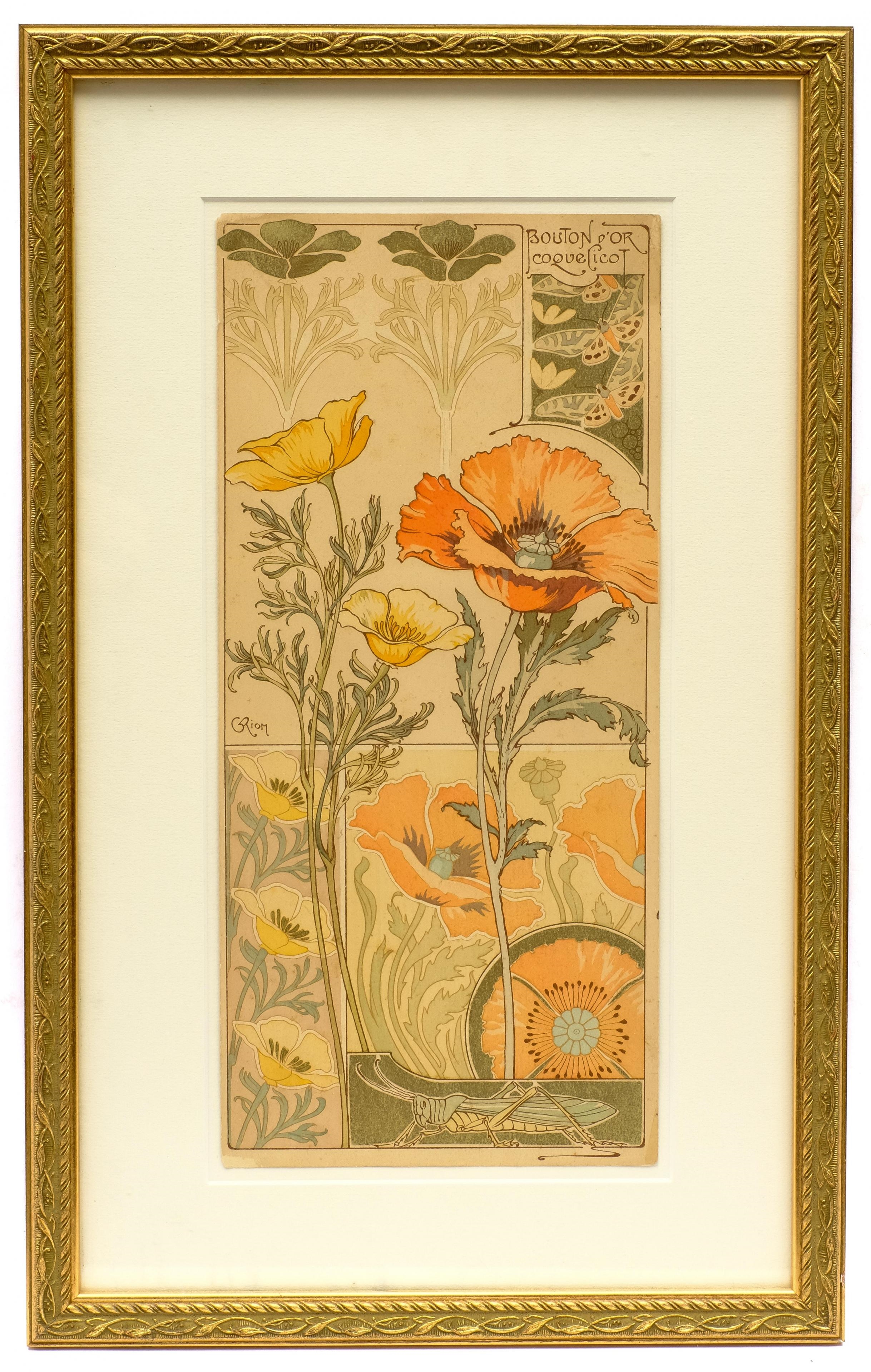 Georges Riom | [ART NOUVEAU] – RIOM, G. (Georges) (1877-1969). “Mimosa ...