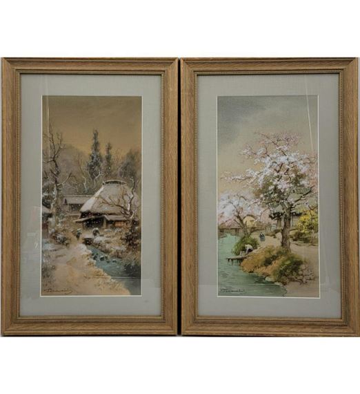 Japanese Watercolors Paintings by Manjiro Terauchi
