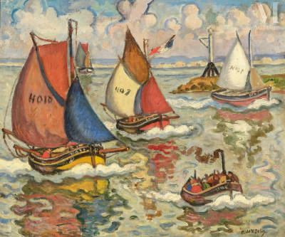 Retour de pêche à Honfleur by Henri Liénard de Saint-Délis