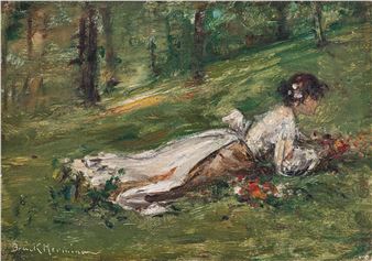 Girl in the meadow - Hermine Bruck