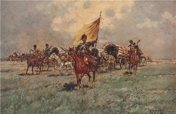 March of the Cossack on the steppe by Adolf Rylski