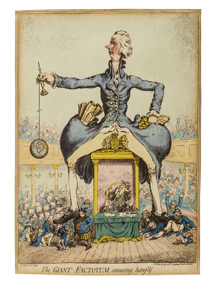 The Giant-Factotum amusing himself by James Gillray, 1797