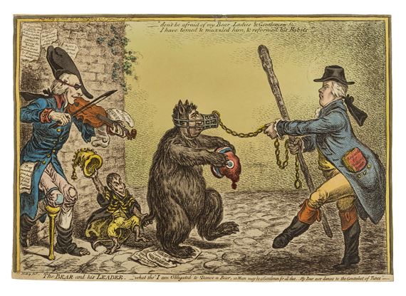 The Bear and his Leader by James Gillray, 1806