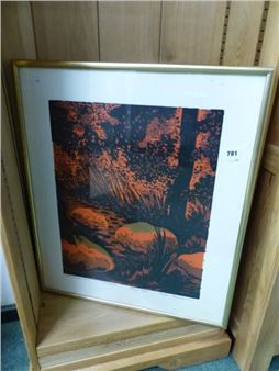 A SIGNED ARTISTS PROOF WOODBLOCK BY BRIAN BENJAMIN. - Brian Benjamin