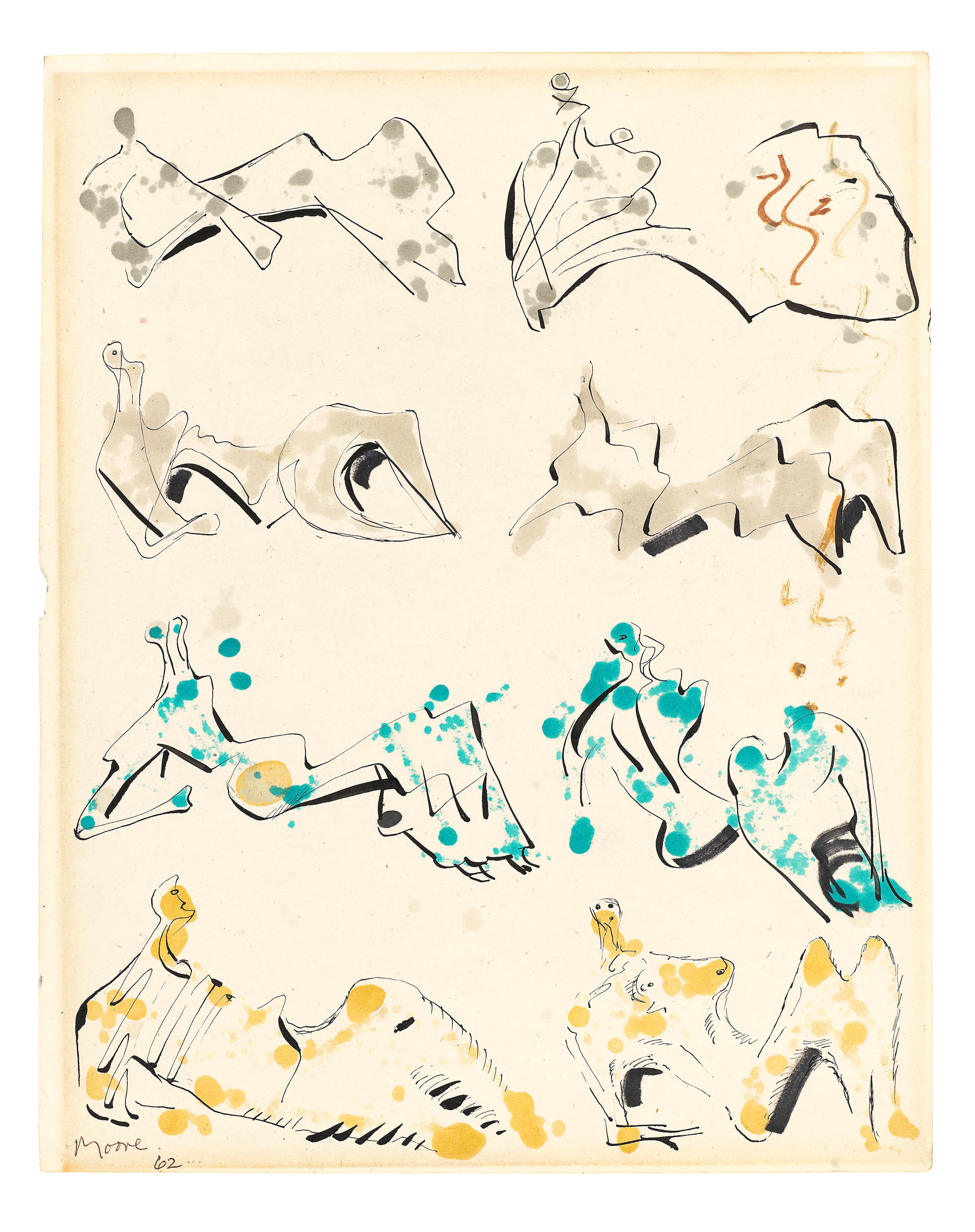 Henry Moore | Eight Reclining Figures | MutualArt