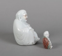 Artwork by Chinese School, TWO POLYCHROME PAINTED PORCELAIN FIGURES OF THE BUDAI, Made of POLYCHROME PAINTED PORCELAIN