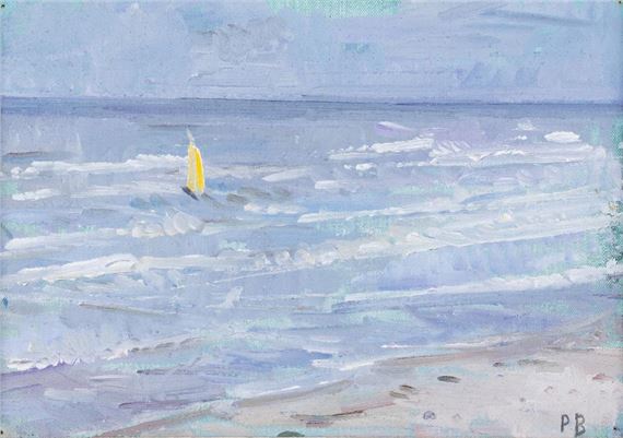 Seascape with boat by Paul Barton, 20th century