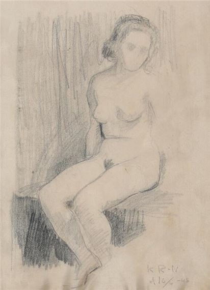 Musical clown and female study - Knud Raaschou-Nielsen