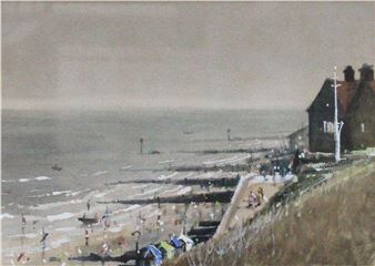 Figures on the seafront - Charles Whitaker