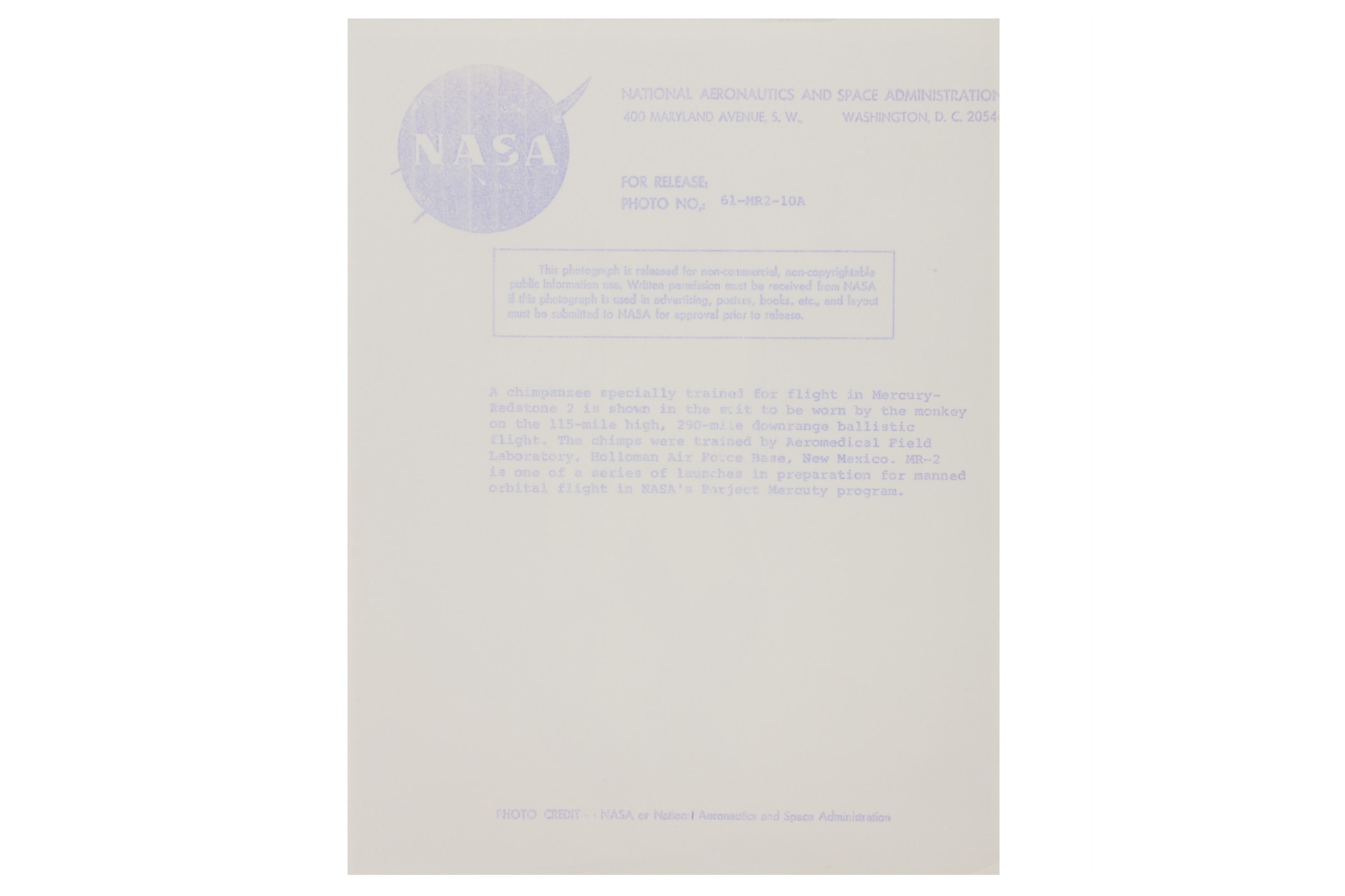 NASA | Mercury Redstone 2: Ham The Chimp | MutualArt