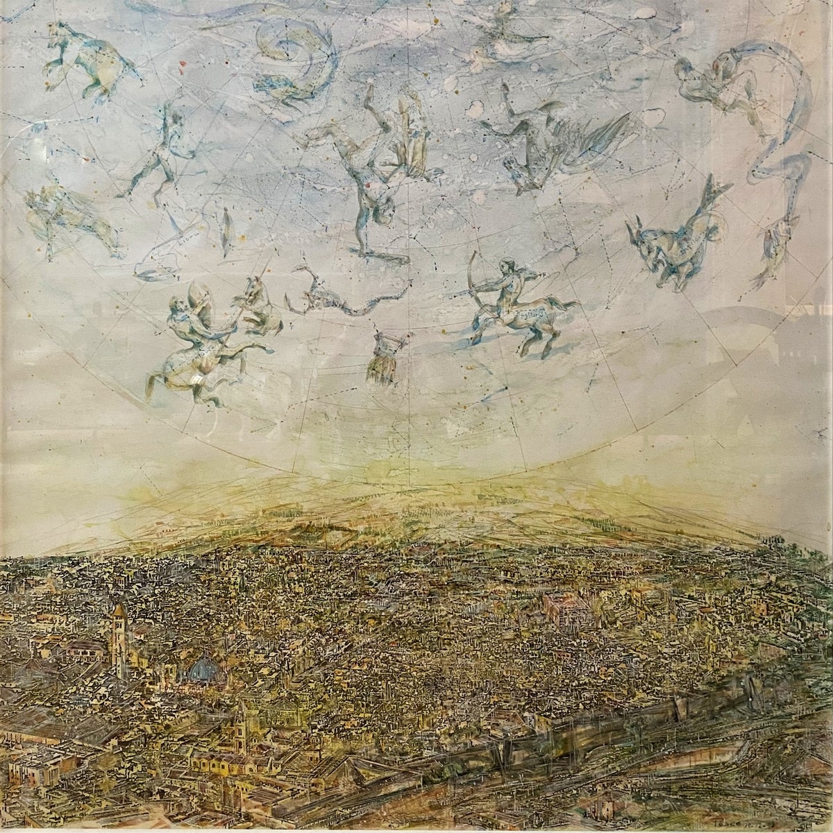 Artwork by Ernesto Pesce, Skies of Jerusalem, 1997, Made of Mixed technique on paper