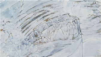 Neil Meitzler "Rock in White Stream" 1960 Casein - Neil Meitzler
