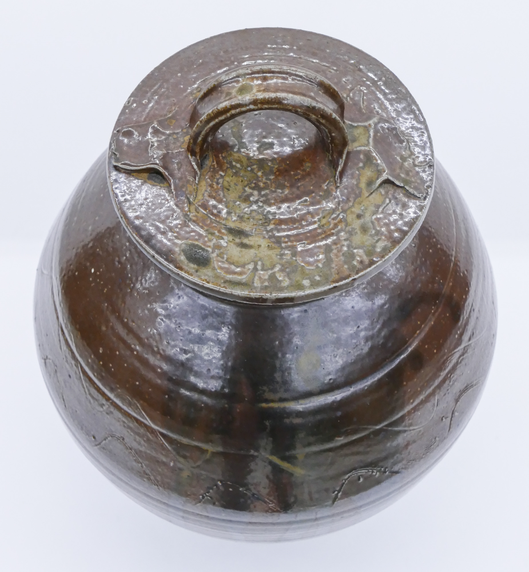 Ken Ferguson | Ken Ferguson Salt Glazed Covered Jar Stoneware | MutualArt