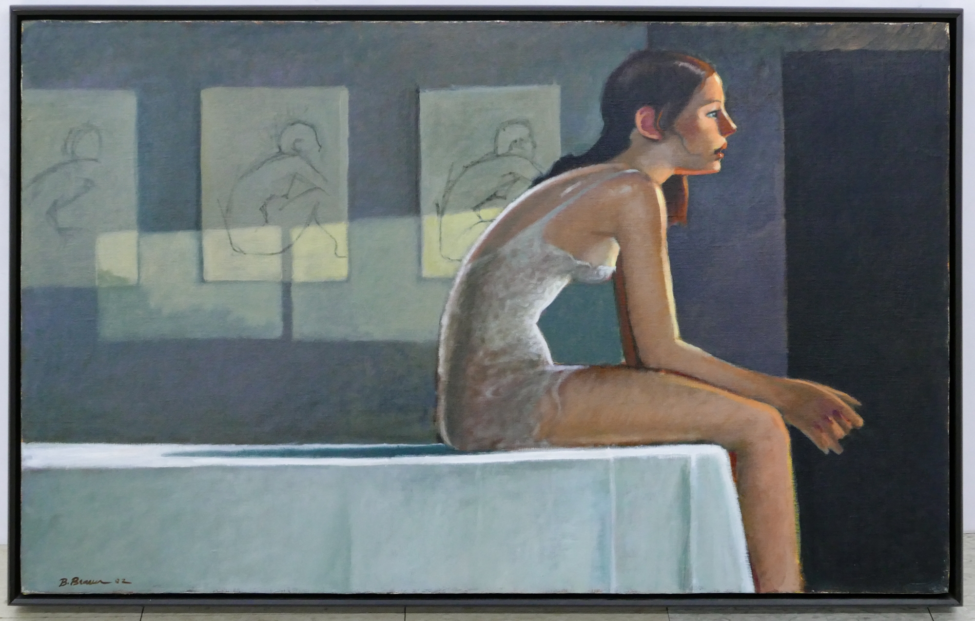 Artwork by Bill Brauer, Bill Brauer ''Study'' (Seated Girl) 2002 Oil, Made of Oil on Canvas