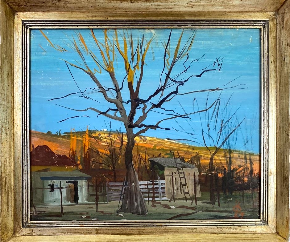 Artwork by Dénes Osz, Naplemente, Made of Oil on woodfiber