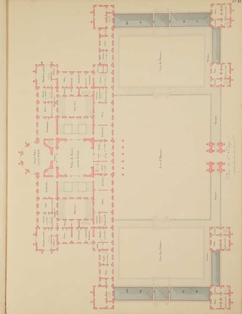 Artwork by Pierre-François-Léonard Fontaine, Project of a House of Pleasure for His Majesty the King of Wurtemberg, Made of pen and ink and wash drawings with watercolor highlights.