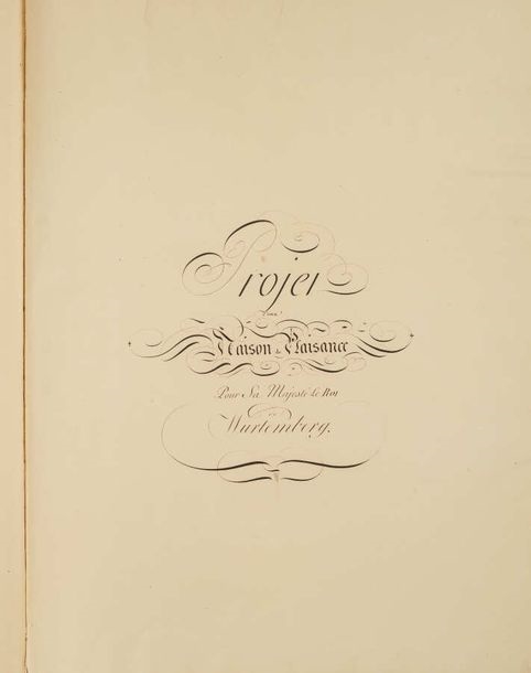 Artwork by Pierre-François-Léonard Fontaine, Project of a House of Pleasure for His Majesty the King of Wurtemberg, Made of pen and ink and wash drawings with watercolor highlights.