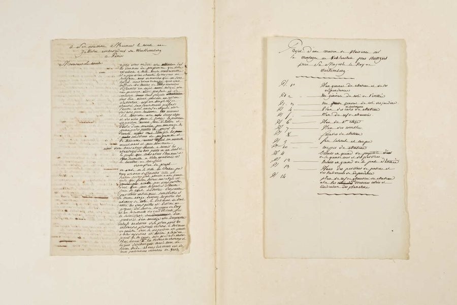 Artwork by Pierre-François-Léonard Fontaine, Project of a House of Pleasure for His Majesty the King of Wurtemberg, Made of pen and ink and wash drawings with watercolor highlights.