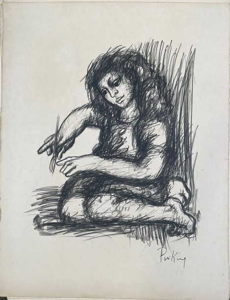 Franz Priking | Young girl with a brush | MutualArt