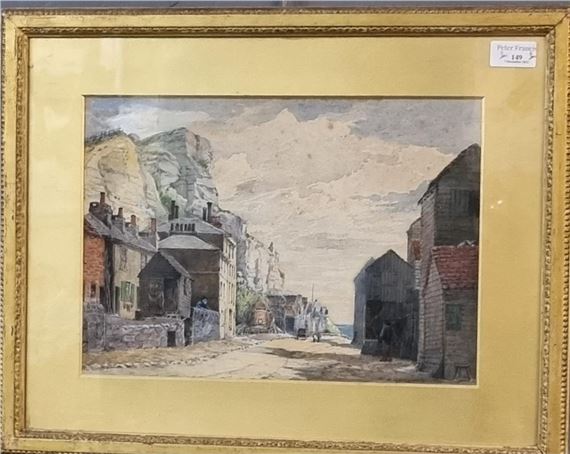 'At Hastings: old town' by Marmaduke A. Langdale, dated 1880
