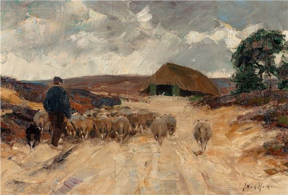 Landskap med sauegjeter - Johannes Wilhelm van der Heide