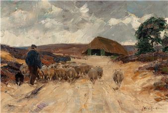 Landskap med sauegjeter - Johannes Wilhelm van der Heide