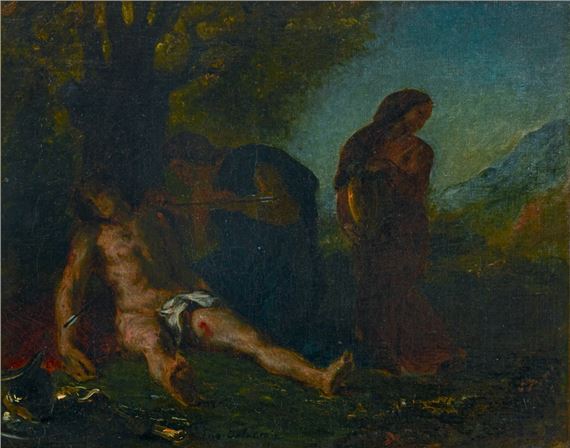 Saint Sebastian tended by the Holy Women. by Eugène Delacroix