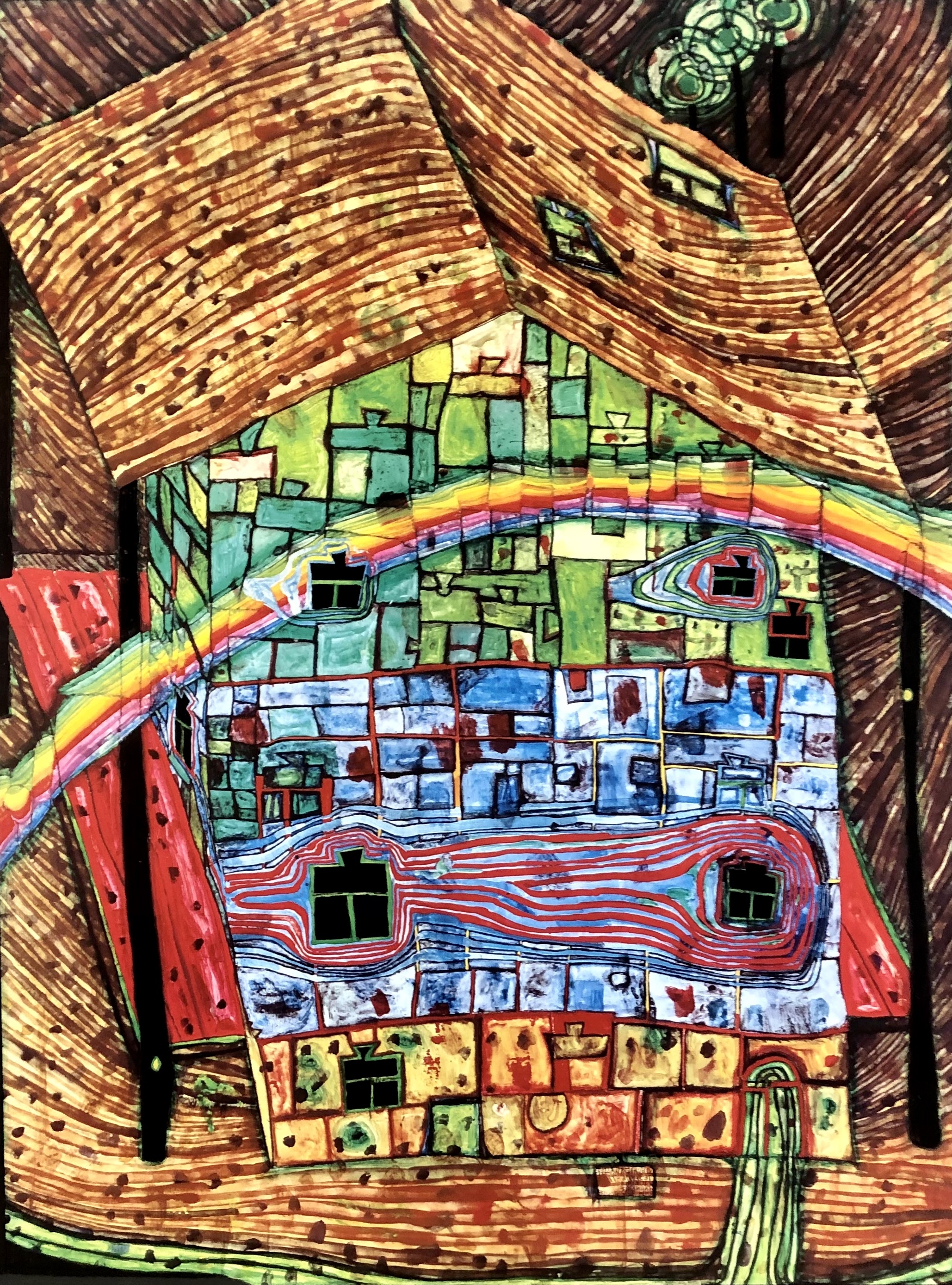 FRIEDRICH HUNDERTWASSER - Rainbow House by Friedensreich Hundertwasser