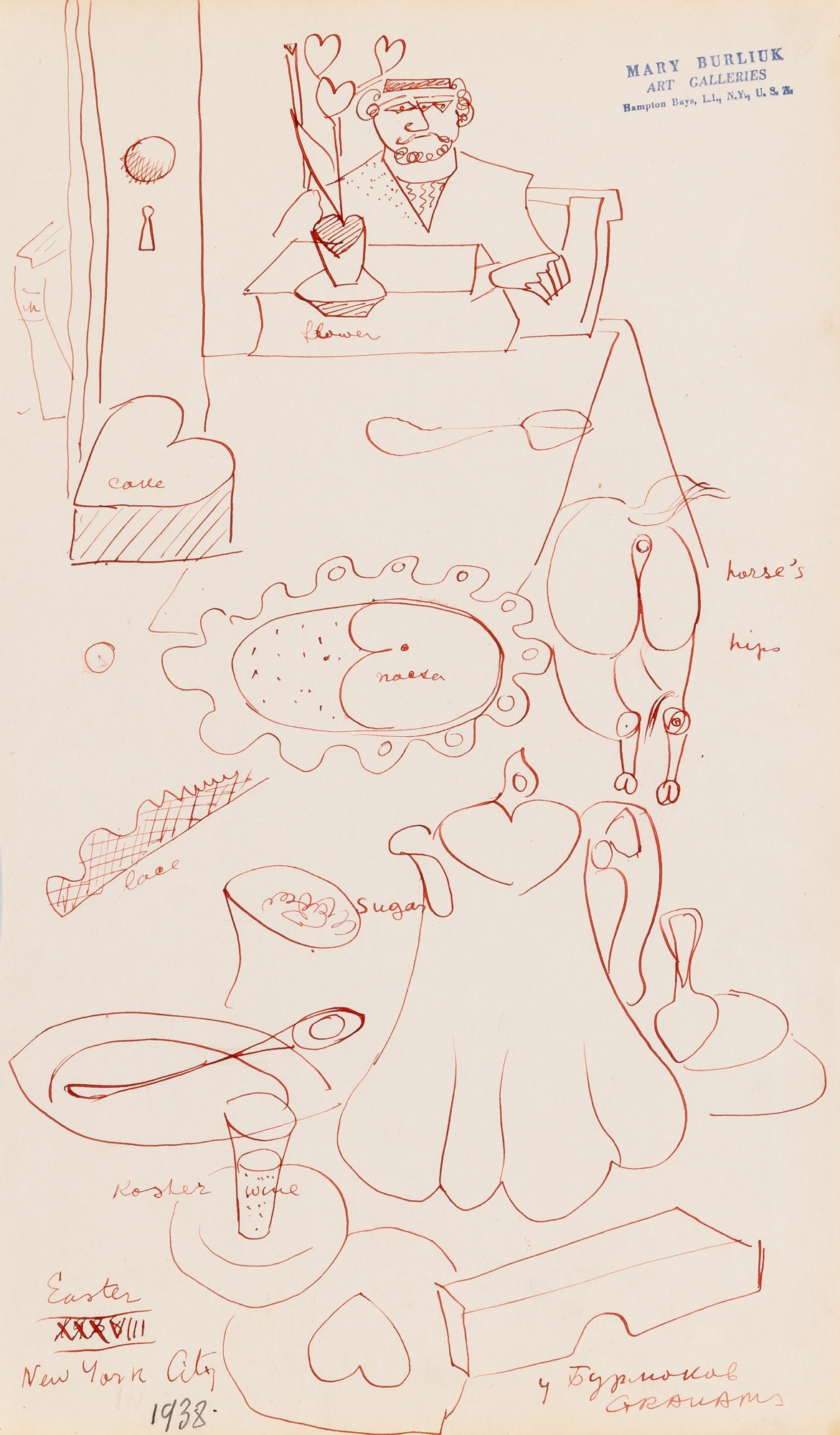 Artwork by John D. Graham, Woman Before a Column, Made of Ink on paper