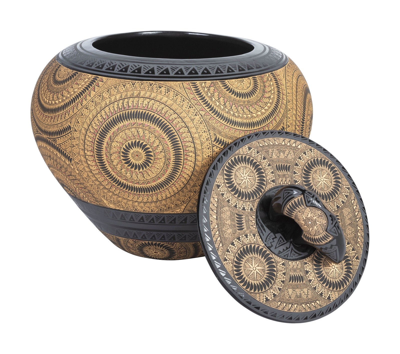 Marvin Blackmore Lidded Pottery Vase MutualArt