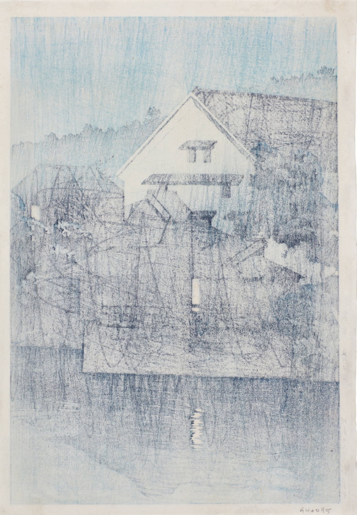 Artwork by Hasui Kawase, Kasuga-cho, Kumamoto, Made of woodblock print