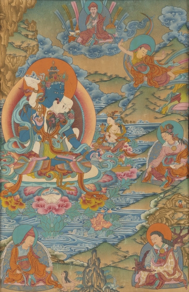 Tibetan School | A GROUP OF NINE THANGKA DEPICTING BUDDHA, MAHAKALA AND ...