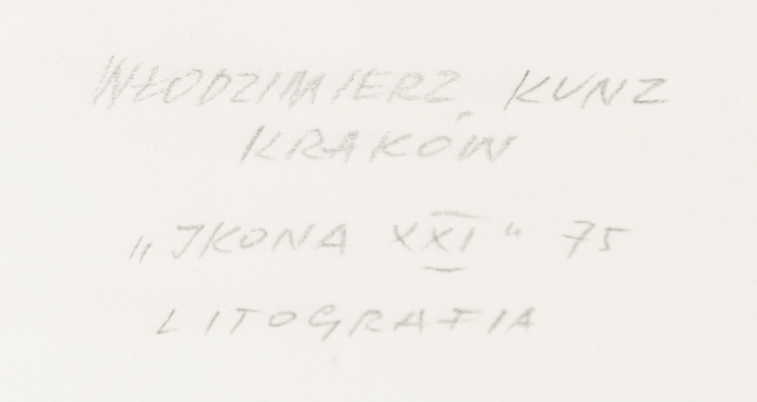 Artwork by Włodzimierz Kunz, Icon XXI, Made of lithography/paper