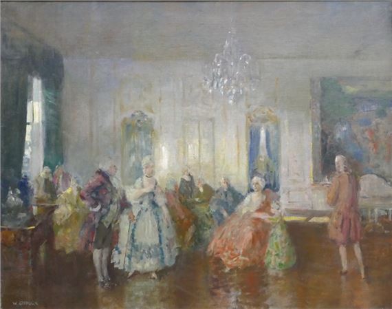 Tanzstunde im Rokokozimmer by Walter Geffcken