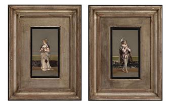 PORTRAIT D'UNE ÉLÉGANTE ET PORTRAIT D'UN GENTILHOMME - L. Mecheri