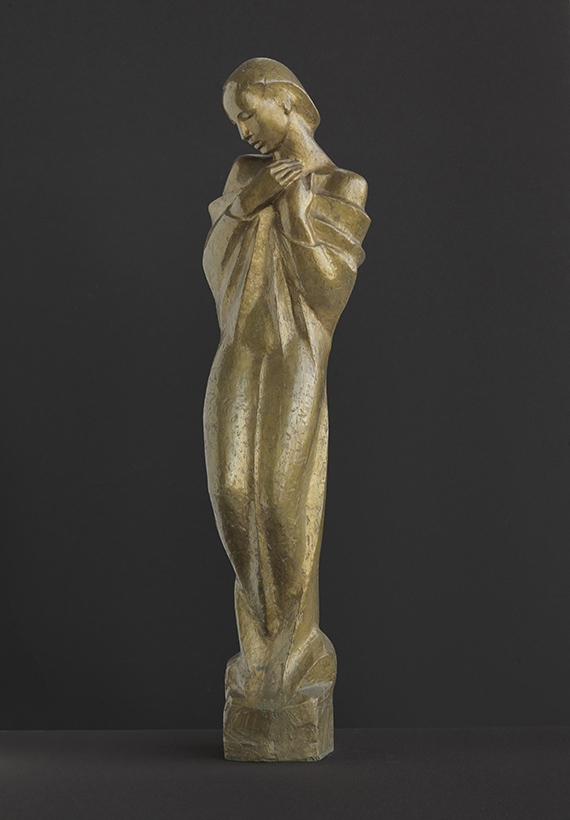 Artwork by Georg Kolbe, Adagio, Made of Bronze with golden brown patina