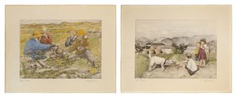 Two figural landscapes: - Willy Seiler