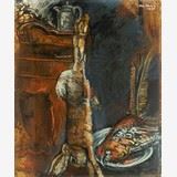 Jagdstillleben mit erlegtem Hasen und Fasan - Erich Hering