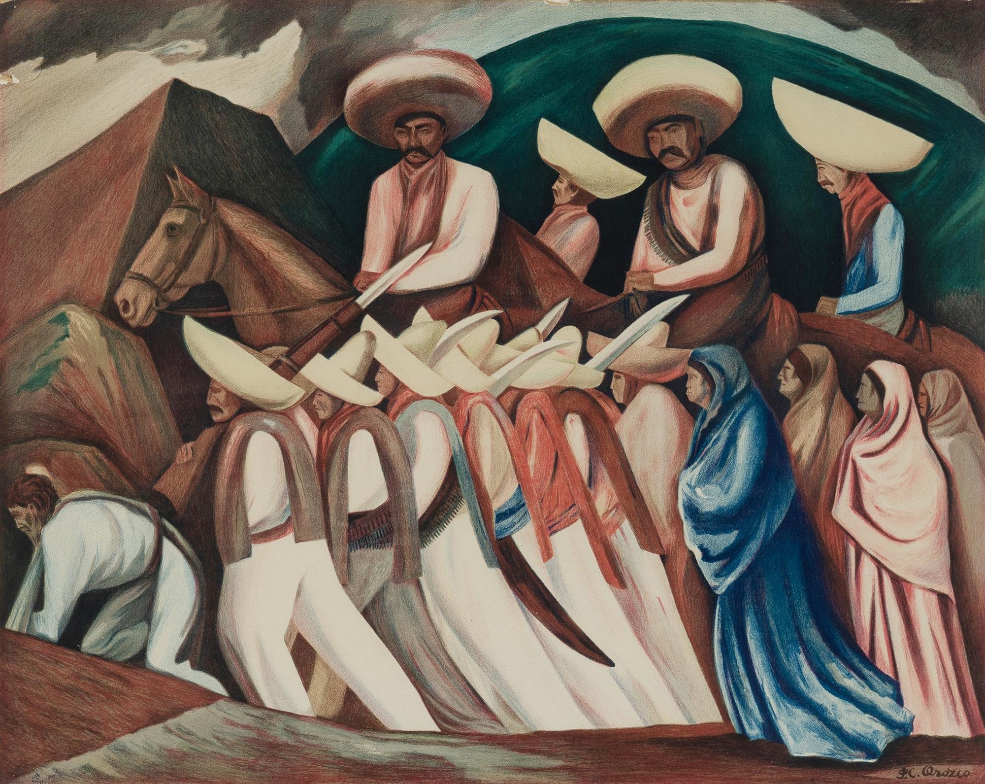 José Clemente Orozco | Zapatistas Marching | MutualArt