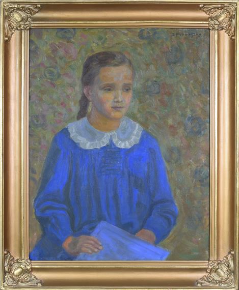 Portret Basi w niebieskiej sukience by Zbigniew Pronaszko