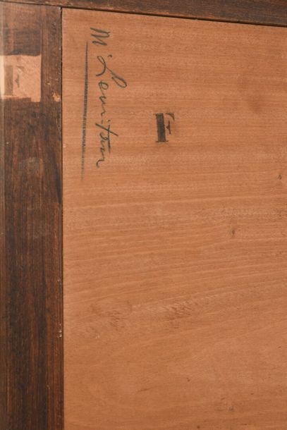 Artwork by Jules Leleu, Interior in sycamore, Made of gilded bronze