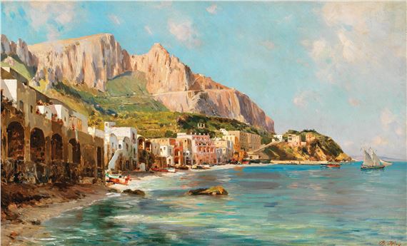 Scene in Capri by Bernardo Hay, 1864
