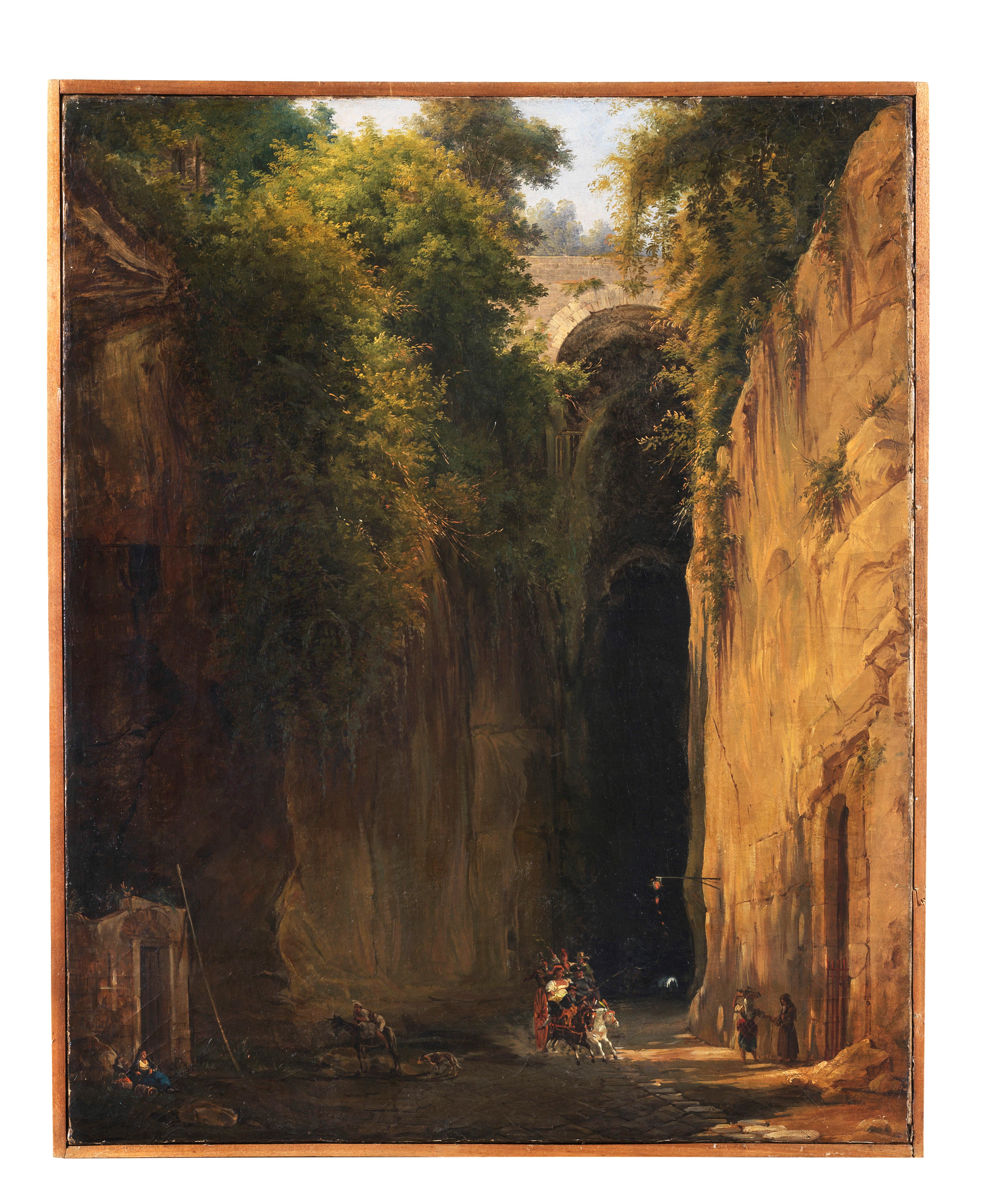 Artwork by Anton Sminck Pitloo, Naples, Entrance to the Posillipo Grotto, Made of oil on canvas