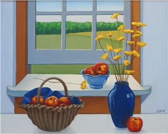 Still Life of Fruit and Flowers - Ruth Lozner