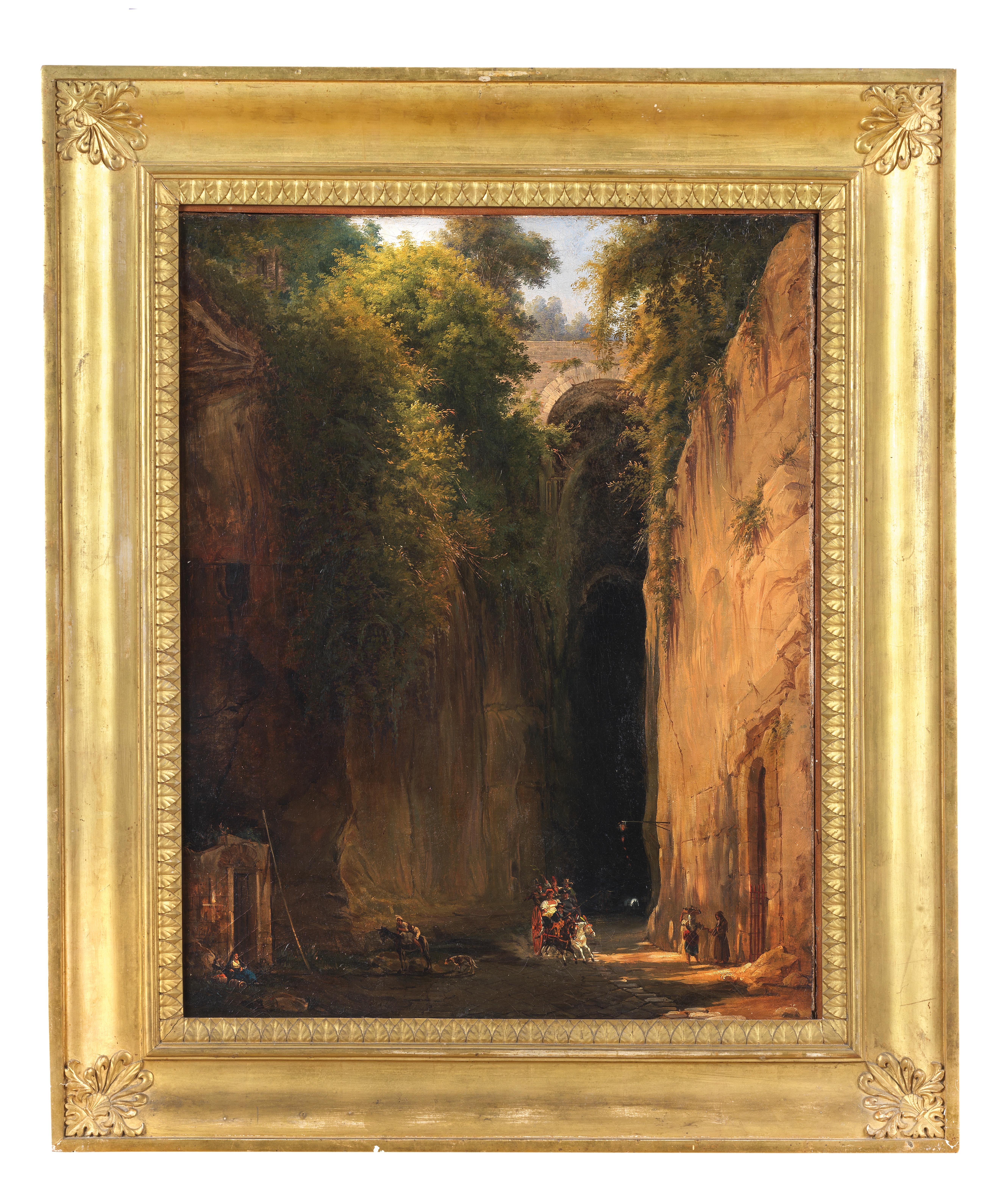 Artwork by Anton Sminck Pitloo, Naples, Entrance to the Posillipo Grotto, Made of oil on canvas